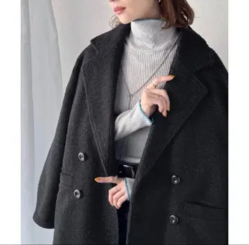 페이크 울 미들 기장 자켓 코트