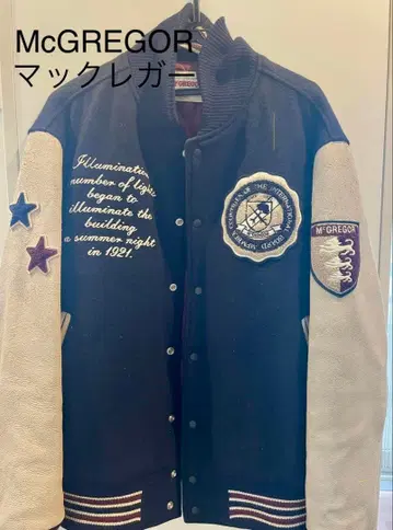 맥그리거 바시티 자켓 네이비/화이트