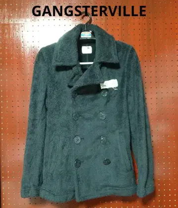 갱스터빌 남성용 자켓 블랙 플리스 피코트 코트