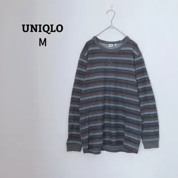 유니클로 티셔츠 긴팔T 보더 면 코튼100 캐주얼 M