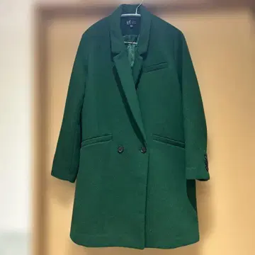 그린 더블 버튼 코트