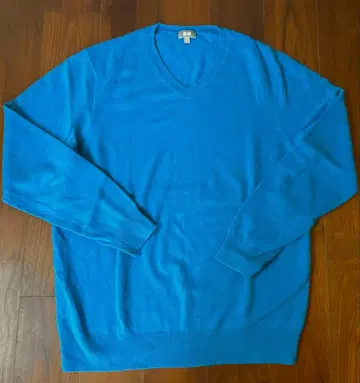 UNIQLO 캐시미어 100% V넥 스웨터 XL 블루