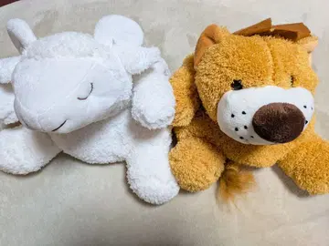 온수 주머니 커버 양과 사자 봉제 인형 세트