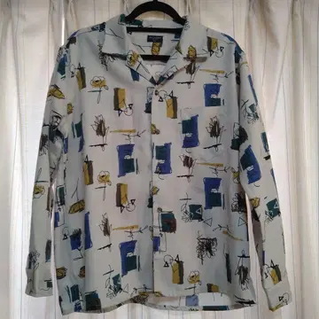 백 넘버 추상 패턴 긴팔 셔츠 M