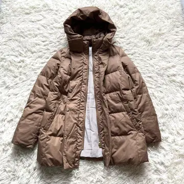 매킨토시 철학 다운 자켓 코트 후드 베이지 S