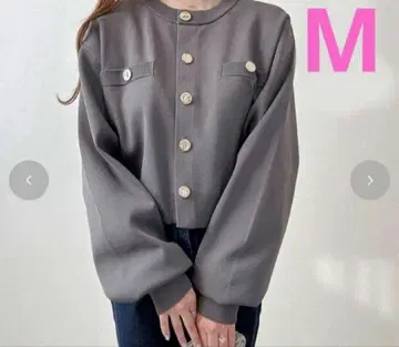 Koko x 시마무라 콜라보 그레이 니트 가디건