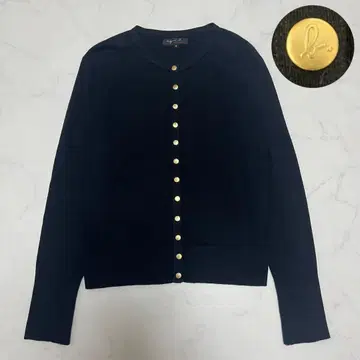 레어 프랑스제 에네스베 가디건 로고 골드 버튼 블랙 사이즈 3