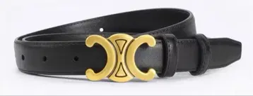 여성용 C자형 버클 블랙 소가죽 벨트