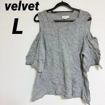 velvet 오프숄더 어깨 트임 니트탑 [ L ] 그레이 여성용