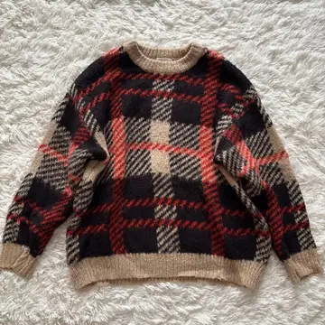 FREAK'S STORE 빅 실루엣 체크 니트 풀오버 니트
