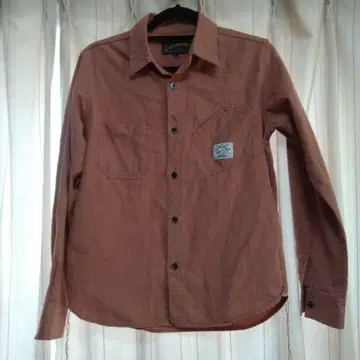 Evilact 오렌지 버튼업 셔츠 L 사이즈