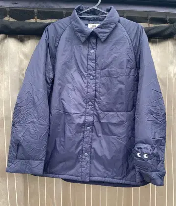 유니클로 안야 힌드마치 퍼프 테크 셔츠 자켓 네이비 L