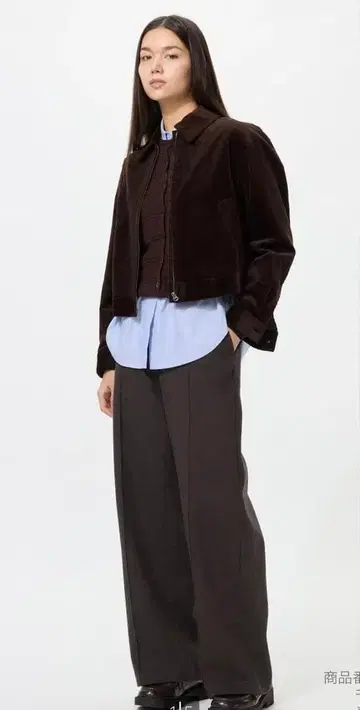 미사용 새상품 유니클로 브러쉬드 저지 와이드 팬츠 XS 브라운