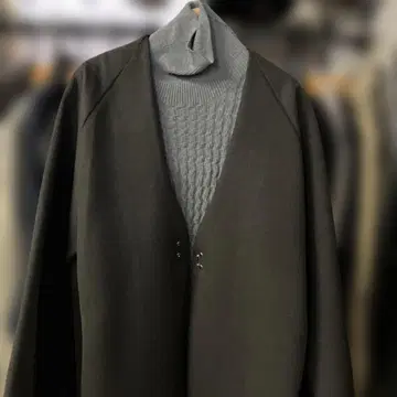 롱 코트 울 혼방