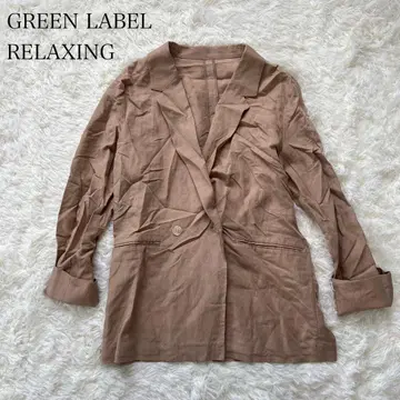 그린 라벨 릴랙싱 셔츠 자켓 린넨 혼방 깔끔 베이지