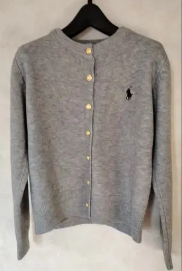 여성용 폴로 그레이 가디건