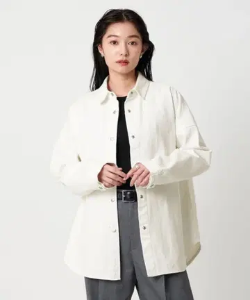 MARW UNITED ARROWS 데님 오버 셔츠 화이트