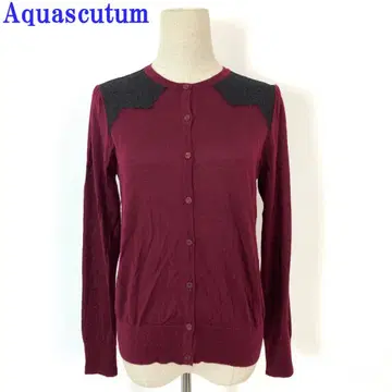아쿠아 스큐텀 긴팔 니트 가디건 빨간색 캐시미어 실크 8 C4958