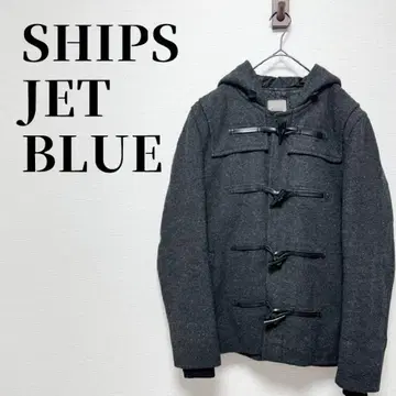 쉽스 제트 블루 더플 코트 숏 기장 후드 부착 사이즈 M 그레이