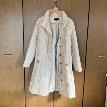 TRANS WORK 퀼팅 롱 코트 46 아이보리