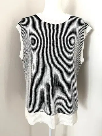 cutie blonde 슬리브리스 스트라이프 니트