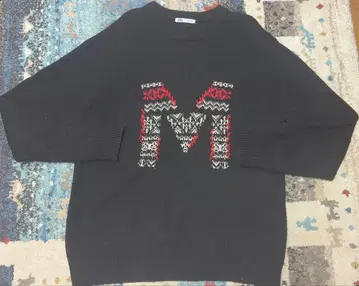 ZARA 남성용 니트 M 로고 블랙