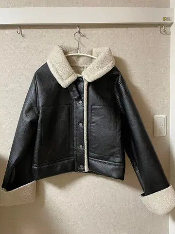 택 포함 새상품 인조 가죽 블루종