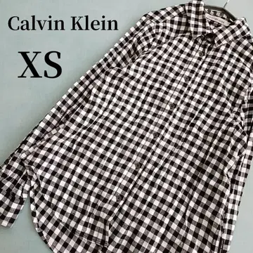 캘빈 클라인 체크 무늬 긴팔 셔츠 XS