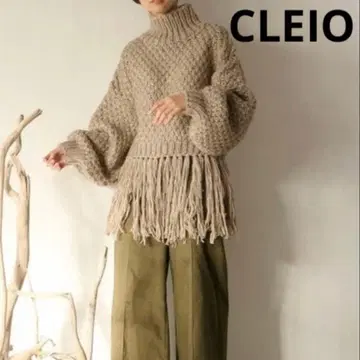 새상품급 CLEIO 클레이오 핸드니트 프린지 니트 베이지 F 긴팔 니트