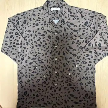 레오파드 무늬 긴팔 셔츠 브라운/블랙 M