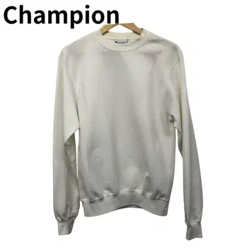 챔피온 화이트 크루넥 트레이닝복 속기모 로고 와펜 S 둥근넥