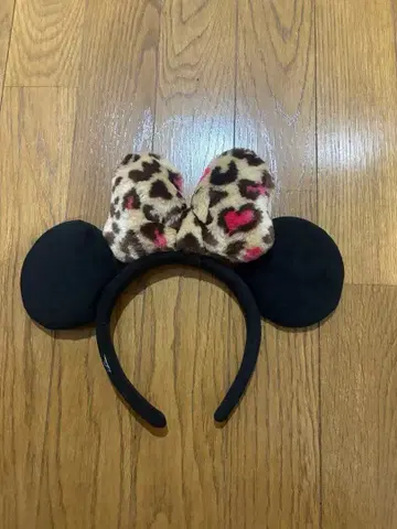 레오파드 무늬 리본 머리띠