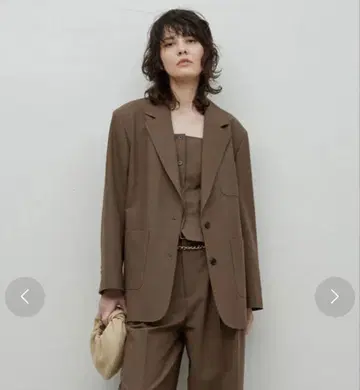 매니시 자켓 브라운 체크 무늬