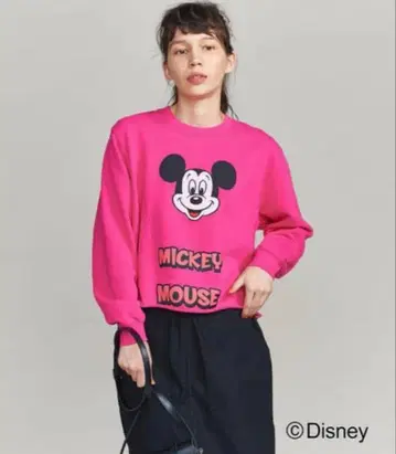 미키마우스 프린트 맨투맨 핑크 M