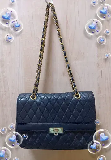 고품질 BALLY 블랙 퀼팅 가죽 체인 숄더백