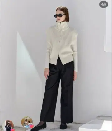 YONFA 요나 울 캐시미어 지퍼 베스트 milk