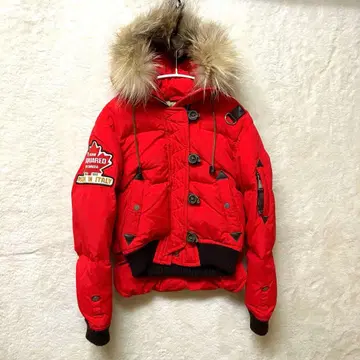 디스퀘어드 다운 자켓 퍼 포함 후드 와펜