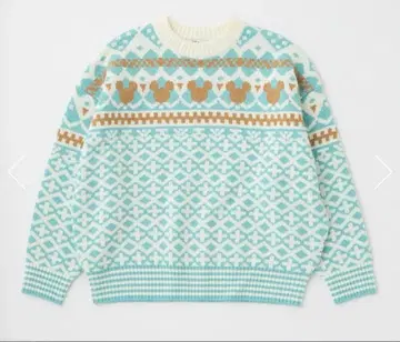 마우지 moussy 디즈니 콜라보 미키 스카이블루 니트 스웨터 긴팔