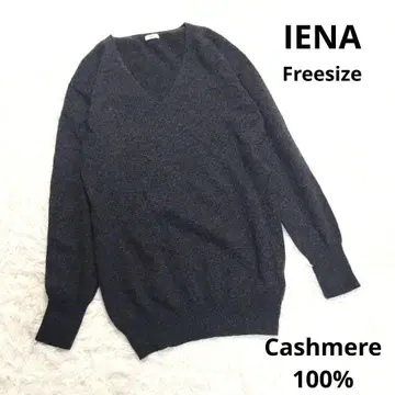 새상품급 IENA 캐시미어 100% V넥 니트 스웨터 프리 사이즈