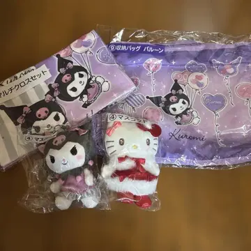 쿠로미 멀티 크로스 세트 수납 백 마스코트 키티 마스코트 4점 세트