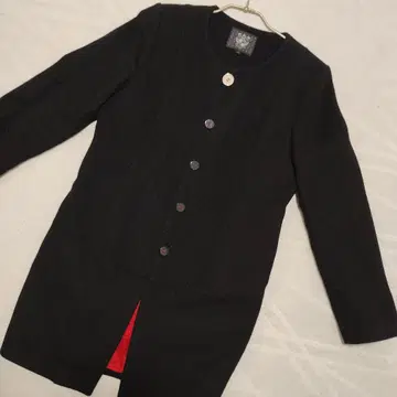 Q 블랙 롱 코트 사이즈 2 M-L