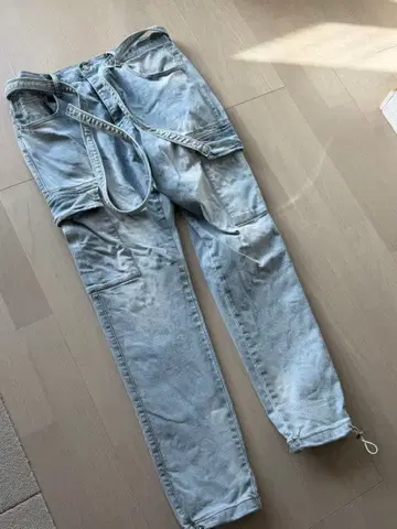 LEFFE 서스펜더 포함 데님 팬츠