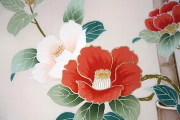 시오제 고센 나고야 오비지 홍백 동백 미재단