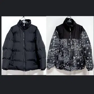 미사용품 페이즐리 무늬 리버서블 퍼퍼 자켓 패딩 자켓