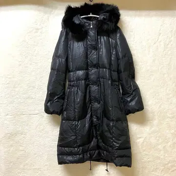 프로포션 바디 드레싱 후드 부착 블랙 다운 자켓