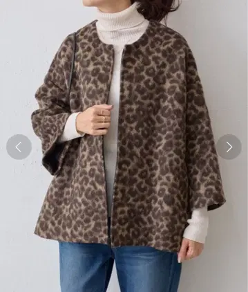 BEARDSLEY 비어즐리 레오파드 자카드 샤기 코트