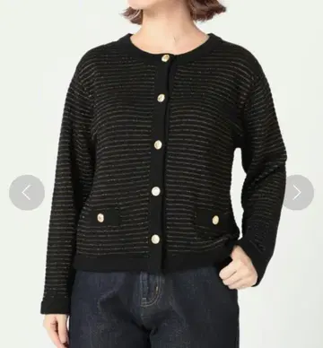 SLOBE IENA 골드 버튼 크루넥 가디건