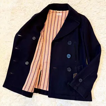 폴스미스 핑크 피 코트 네이비 안감 스트라이프 LL