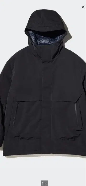 유니클로 J 다운 자켓 블랙 L 오버 사이즈