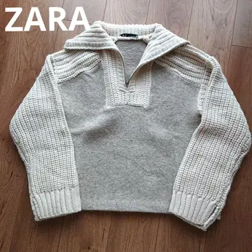 ZARA 베이지 하프 지퍼 니트 스웨터 XS 완판템 새상품급